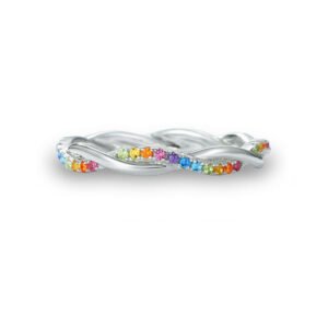 Stackable Twist Rainbow Gemstone Ring