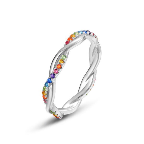 Stackable Twist Rainbow Gemstone Ring