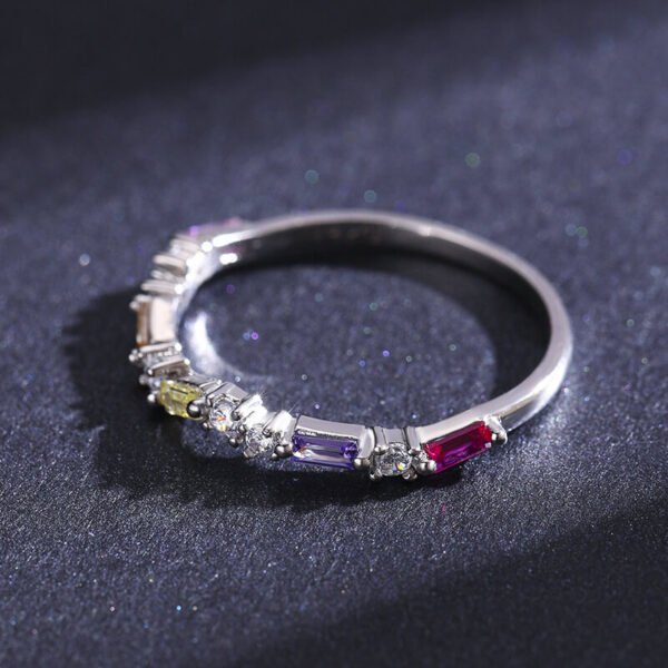 Charm Simple Rainbow Cubic Zirconia Ring