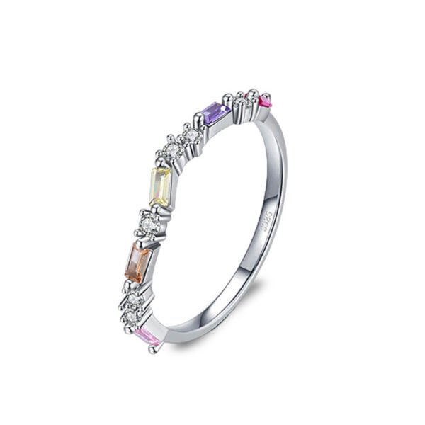 Charm Simple Rainbow Cubic Zirconia Ring