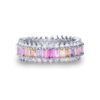 Emerald Cut Mix Rainbow Cubic Zirconia Ring
