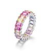 Emerald Cut Rainbow Cubic Zirconia Eternal Band