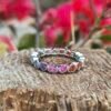 Heart Shape Rainbow Cubic Zirconia Band Ring