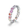 Heart Shape Rainbow Cubic Zirconia Band Ring