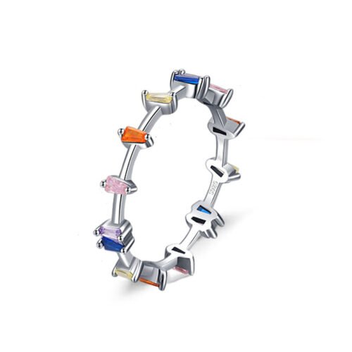 Irregular Shaped Rainbow Cubic Zirconia Ring