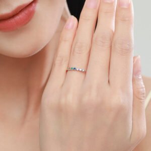 Rainbow 7 Color Cute Cubic Zirconia Ring