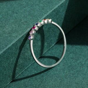 Rainbow 7 Color Cute Cubic Zirconia Ring 2