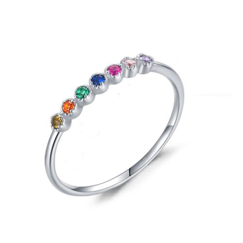 Rainbow 7 Color Cute Cubic Zirconia Ring