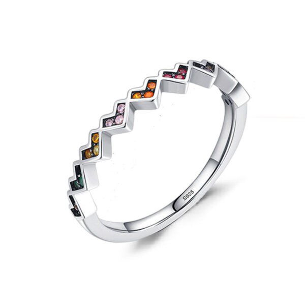 Rainbow Cubic Zirconia Heart Band