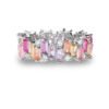 Rectangular Shaped Rainbow Cubic Zirconia Ring
