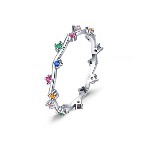 Sparkling Rainbow Cubic Zirconia Daily Ring