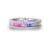Trendy Emerald Cut Rainbow Cubic Zirconia Band