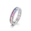 Trendy Emerald Cut Rainbow Cubic Zirconia Band
