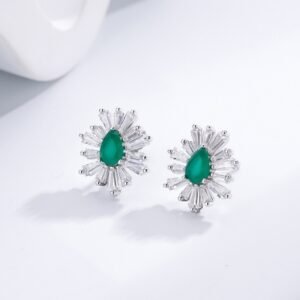 925 Silver 5A Zirconia Trendy Statement Earrings