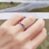 Adjustable S925 Rainbow Cubic Zirconia Chain Ring