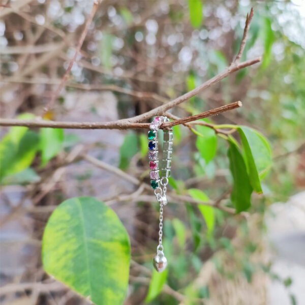 Adjustable S925 Rainbow Cubic Zirconia Chain Ring
