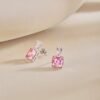Asscher Cut Square Cubic Zirconia S925 Silver Earring