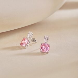 Asscher Cut Square Cubic Zirconia S925 Silver Earring