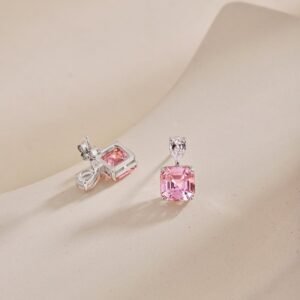 Asscher Cut Square Cubic Zirconia S925 Silver Earring