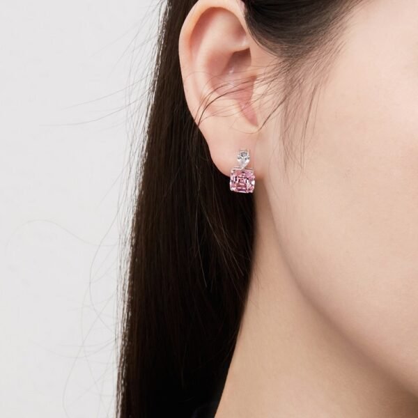 Asscher Cut Square Cubic Zirconia S925 Silver Earring