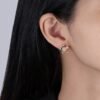 Baguette Flower Rainbow Cubic Zirconia Stud Earrings