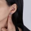 Baguette Flower Rainbow Cubic Zirconia Stud Earrings