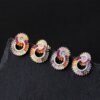 Baguette Rainbow Cubic Zirconia Drop Earrings
