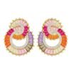 Baguette Rainbow Cubic Zirconia Drop Earrings
