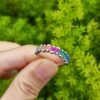 Baguette Rainbow Cubic Zirconia Lace Ring