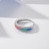 Baguette Rainbow Cubic Zirconia Ring