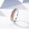 Baguette Rainbow Cubic Zirconia Ring