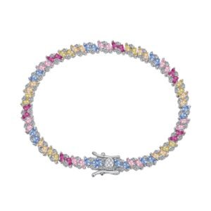 Baguette Rainbow Cubic Zirconia Tennis Bracelet