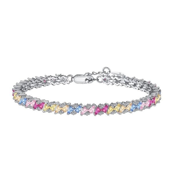 Baguette Rainbow Cubic Zirconia Tennis Bracelet