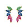 Branch Rainbow Cubic Zirconia Drop Earrings