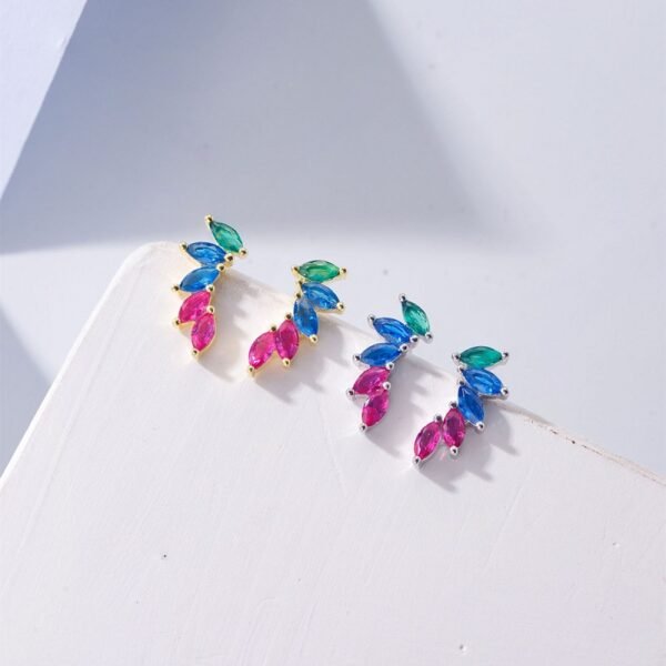 Branch Rainbow Cubic Zirconia Drop Earrings