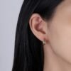 Channel Set Rainbow Cubic Zirconia Hoop Earrings