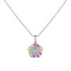 Classic Rainbow Cubic Zirconia Halo Necklace