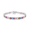 Classic Round Rainbow Cubic Zirconia Tennis Bracelet