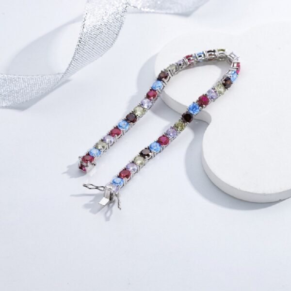 Classic Round Rainbow Cubic Zirconia Tennis Bracelet