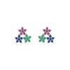 Cluster Flower Rainbow Cubic Zirconia Earrings