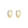 Compact Round Rainbow Cubic Zirconia Hoop Earrings