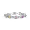 Cross Bead Hollow Rainbow Cubic Zirconia Band