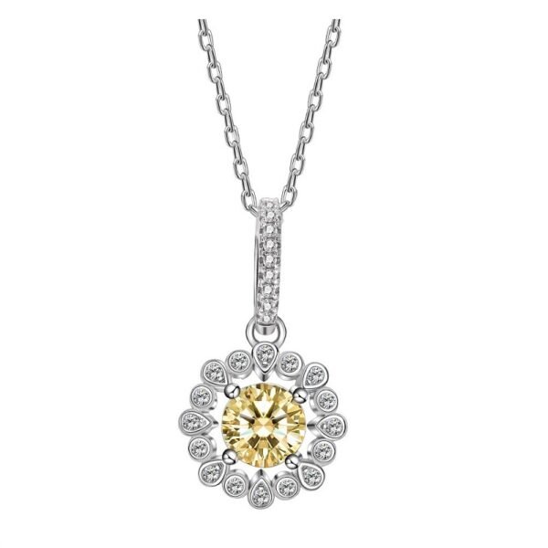 Cubic Zirconia Flower Shaped S925 Necklace