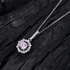 Cubic Zirconia Flower Shaped S925 Necklace