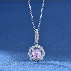 Cubic Zirconia Flower Shaped S925 Necklace