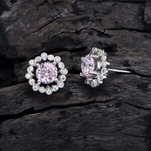 Cubic Zirconia Flower Shaped S925 Stud Earrings