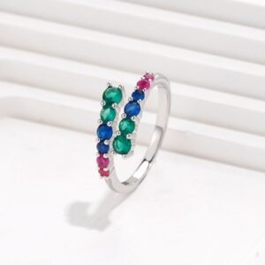 Cute Round Rainbow Cubic Zirconia Band