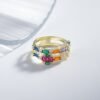 Elegance Emerald Cut Rainbow Cubic Zirconia Ring