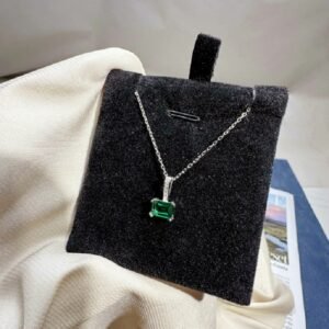 Emerald Cut Green Cubic Zirconia S925 Necklace