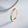Emerald Cut Rainbow Cubic Zirconia Channel Set Ring